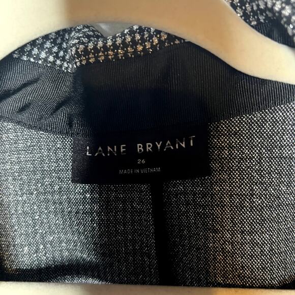 Lane Bryant Black Houndstooth Blazer Jacket One Button 26 - Picture 2 of 3